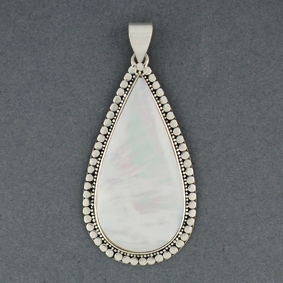 Mother of Pearl Dotted Teardrop Pendant