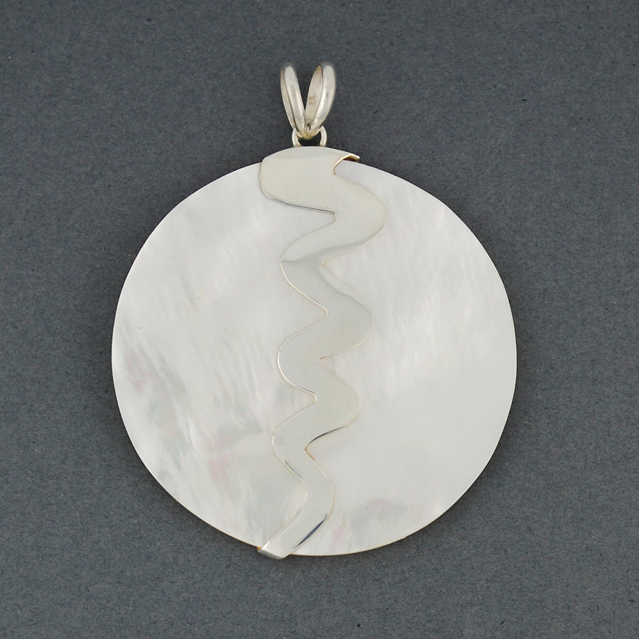 Mother of Pearl Silver Zig Zag Pendant