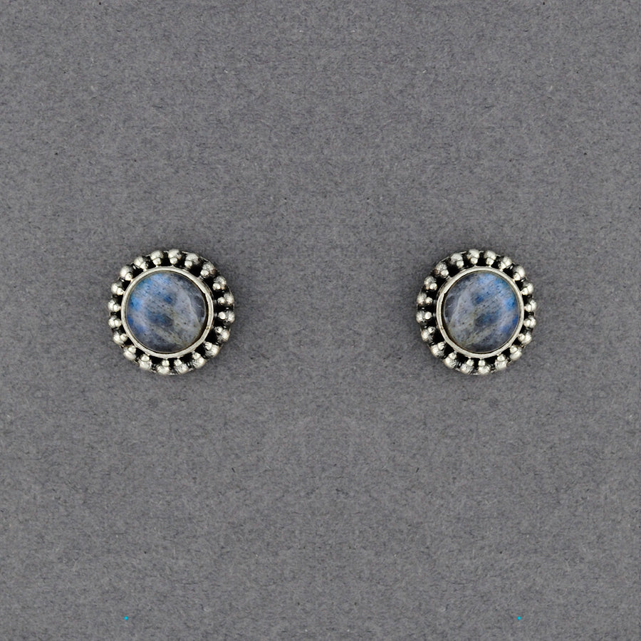 Labradorite Dotted Post Earrings