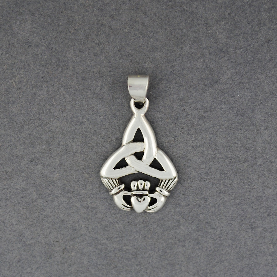 Sterling Silver Claddagh Trinity Knot Pendant