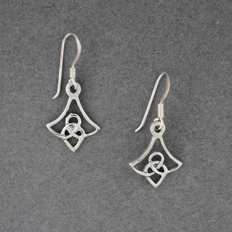 Sterling Silver Celtic Fan Knot Earrings