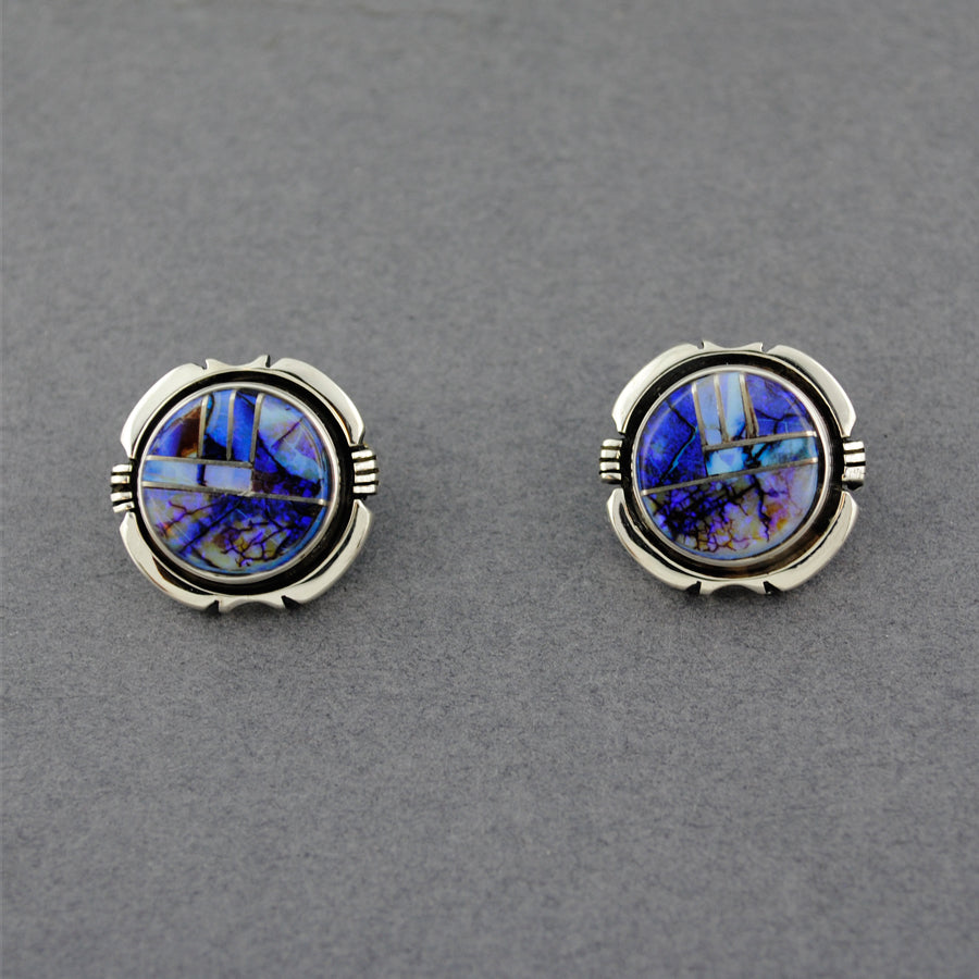 Sterling Silver Spider Web Opal Earrings
