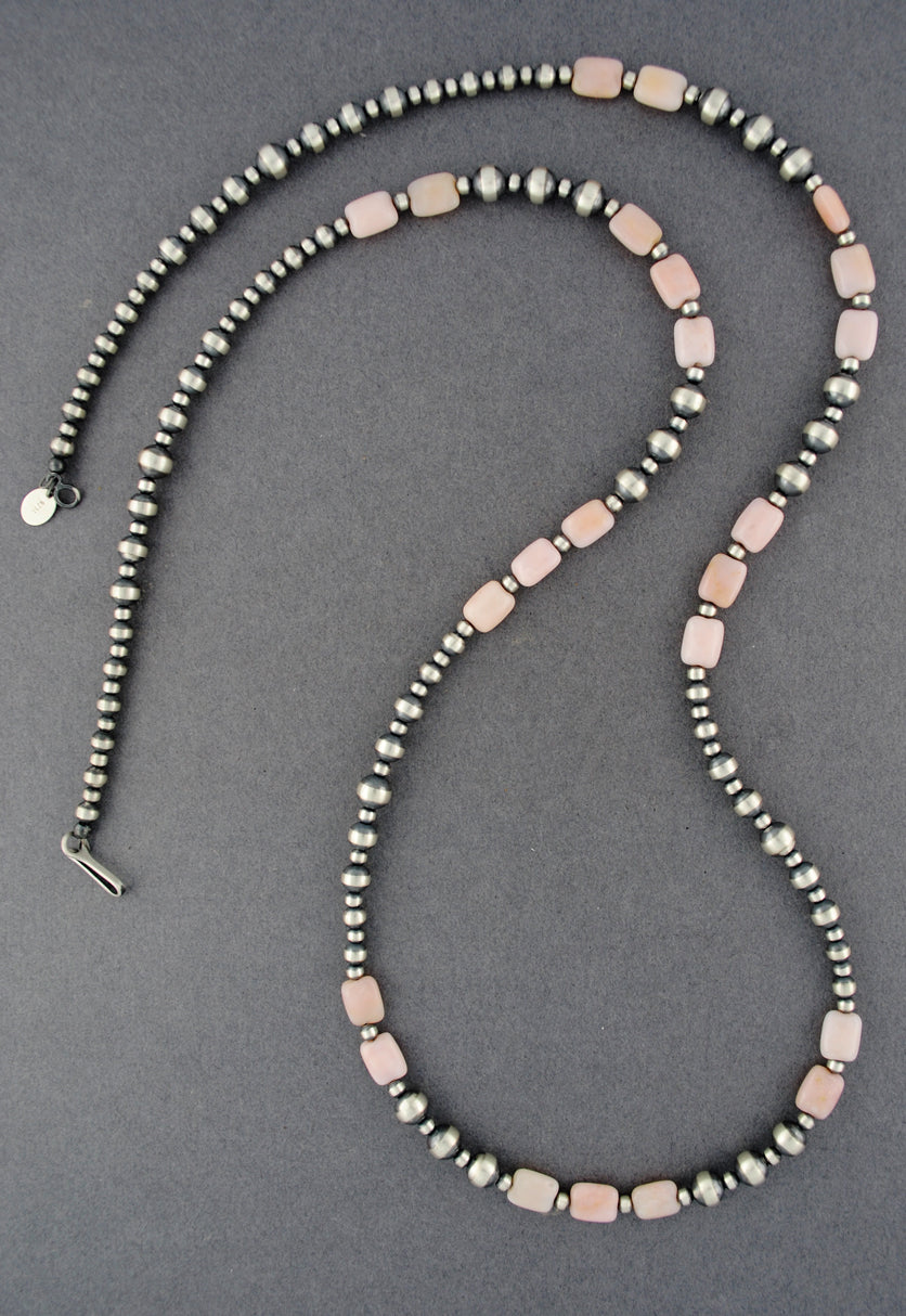 Sterling Silver Beaded Peruvian Opal Necklace
