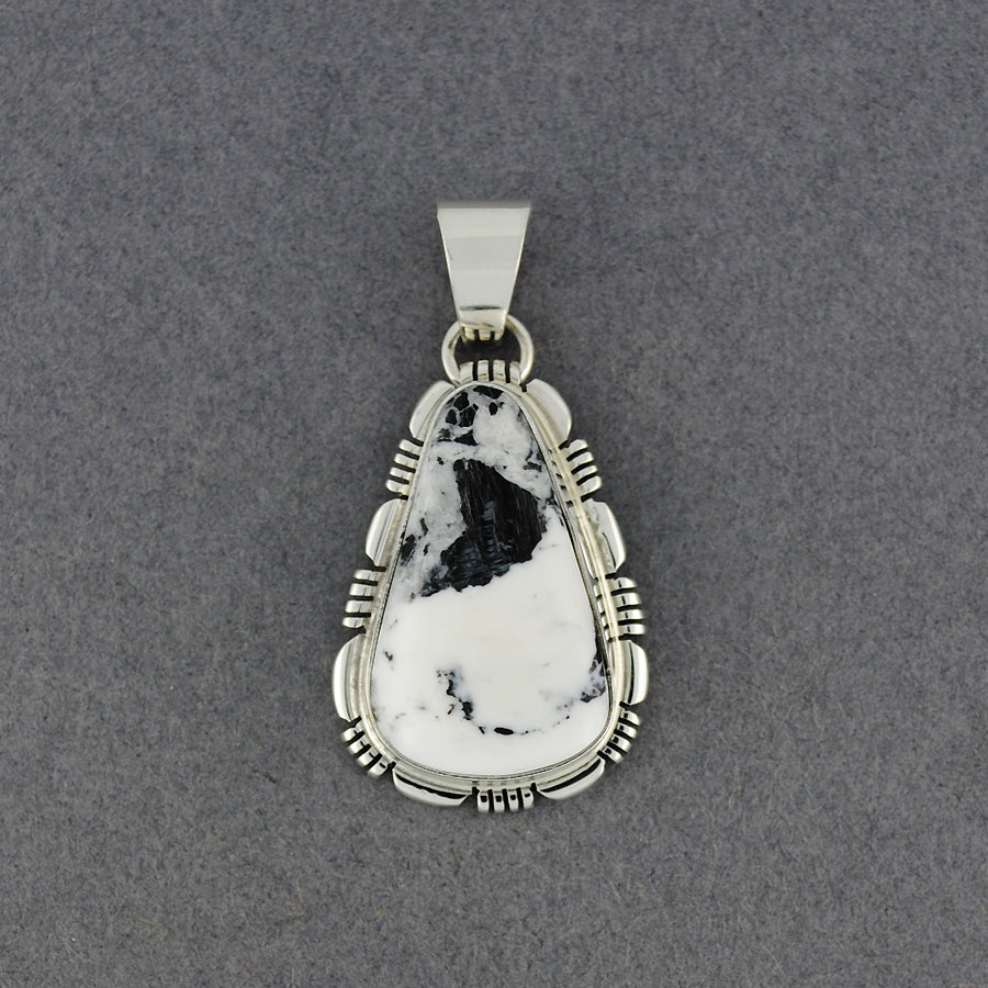 Sterling Silver White Buffalo Turquoise Pendant