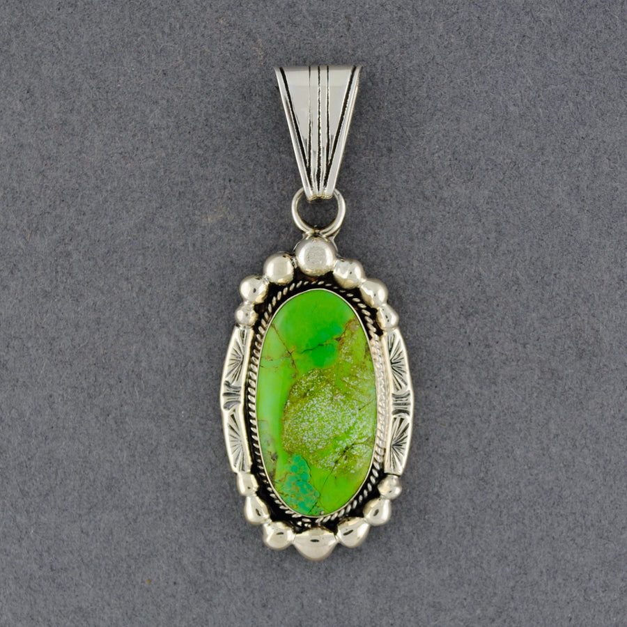 Sterling Silver Gaspeite Oval Pendant