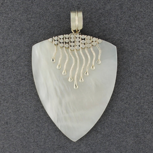 Mother of Pearl Dots & Waves Shield Pendant