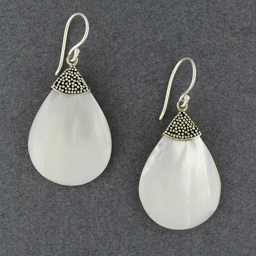 Mother of Pearl Mini Dots Teardrop Earrings