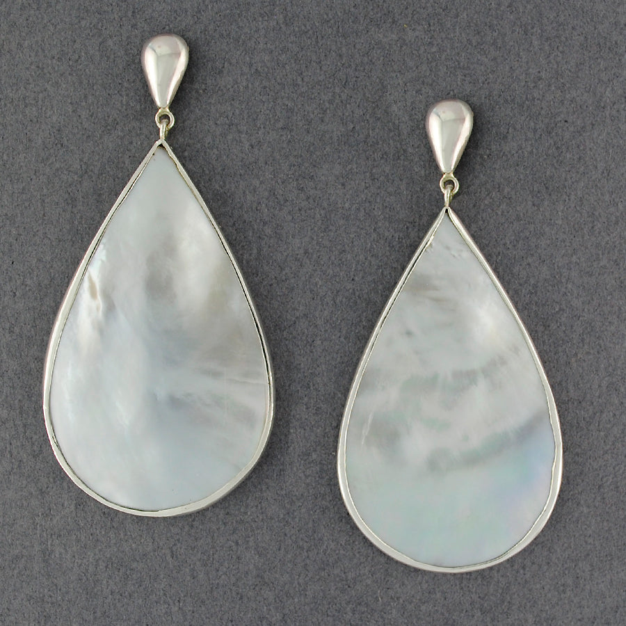 Mother of Pearl Jumbo Teardrop Post Earrings