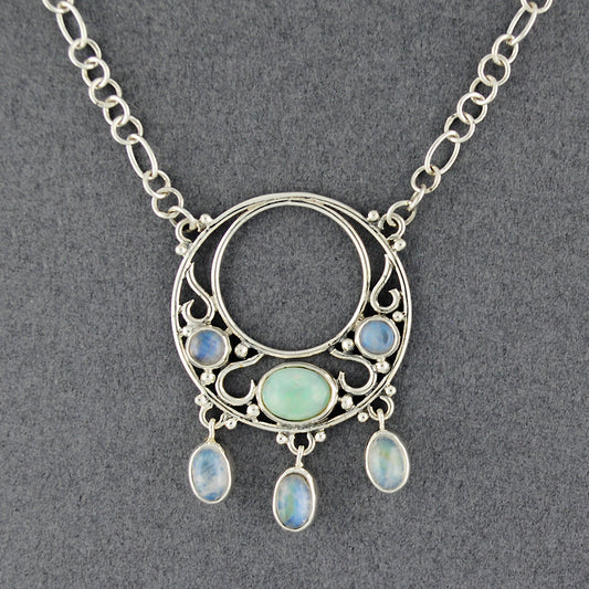 Art Nouveau Opal & Moonstone Necklace