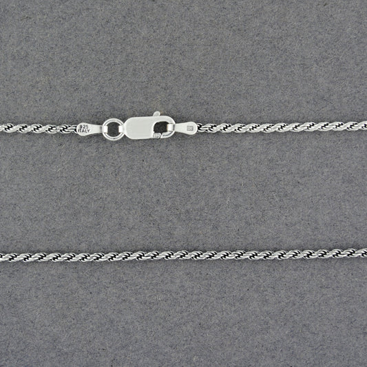 Sterling Silver Antiqued Rope Chain