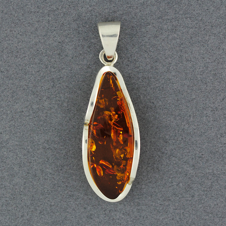 Amber Oblong Drop Pendant