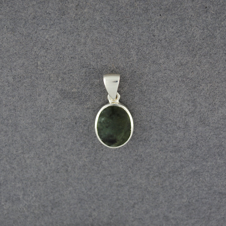 Sterling Silver Alaskan Jade Oval Pendant