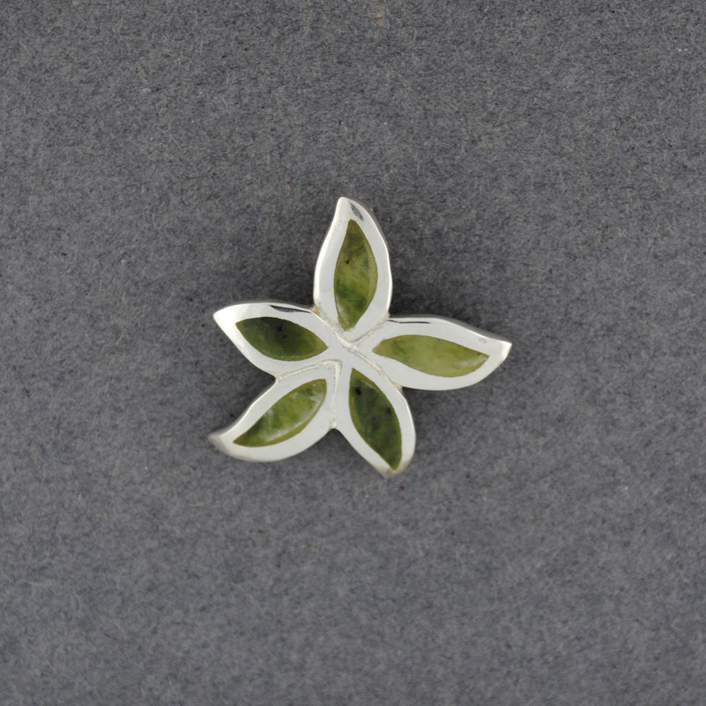 Sterling Silver Alaskan Jade Flower Pendant