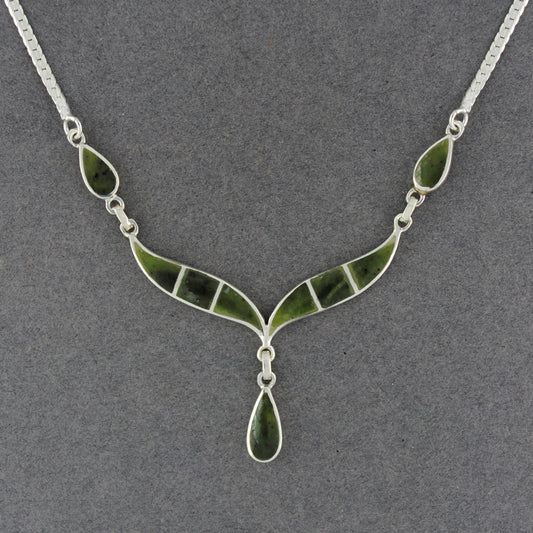 Sterling Silver Alaskan Jade Teardrop Necklace