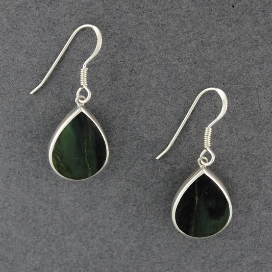 Sterling Silver Alaskan Jade Teardrop Earrings