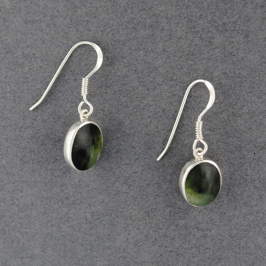 Sterling Silver Alaskan Jade Oval Earrings