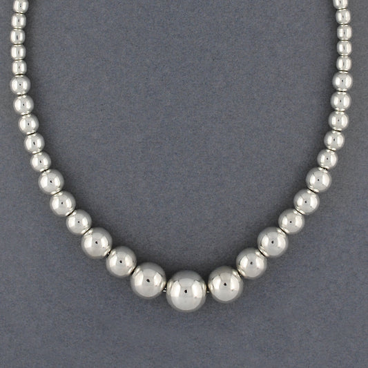 Sterling Silver Graduating Beaded Necklace