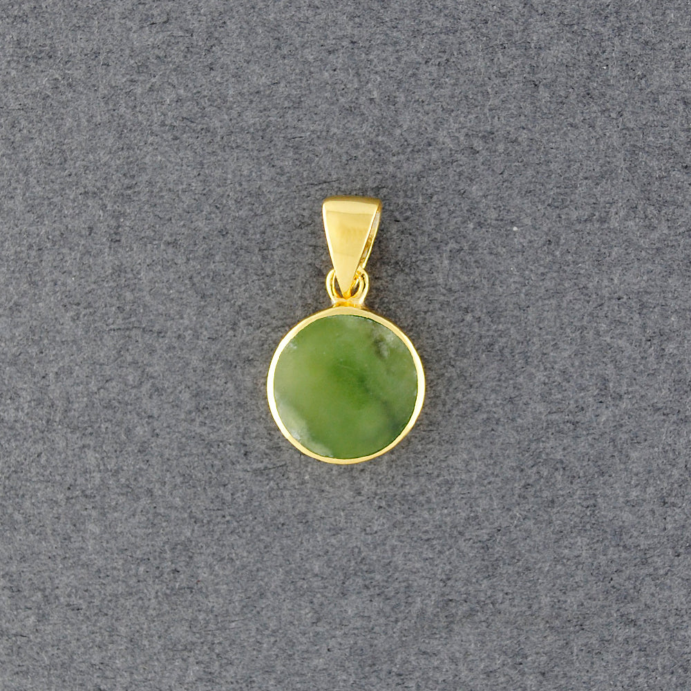 Gold Vermeil Alaskan Jade Circle Pendant