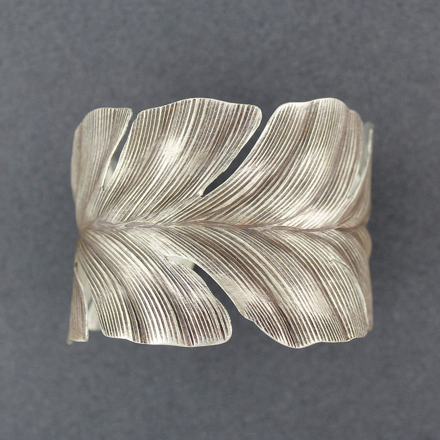 Hill Tribe Silver Big Feather Cuff Bracelet