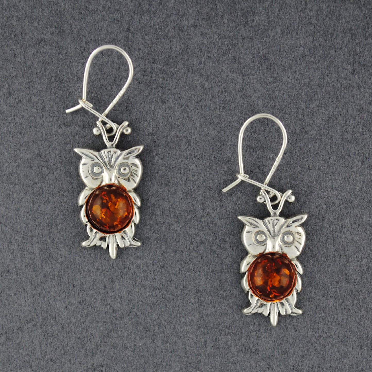 Amber Large Owl Earrings