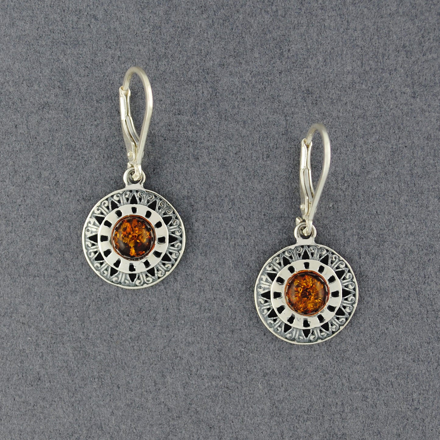 Amber Detailed Circle Earrings