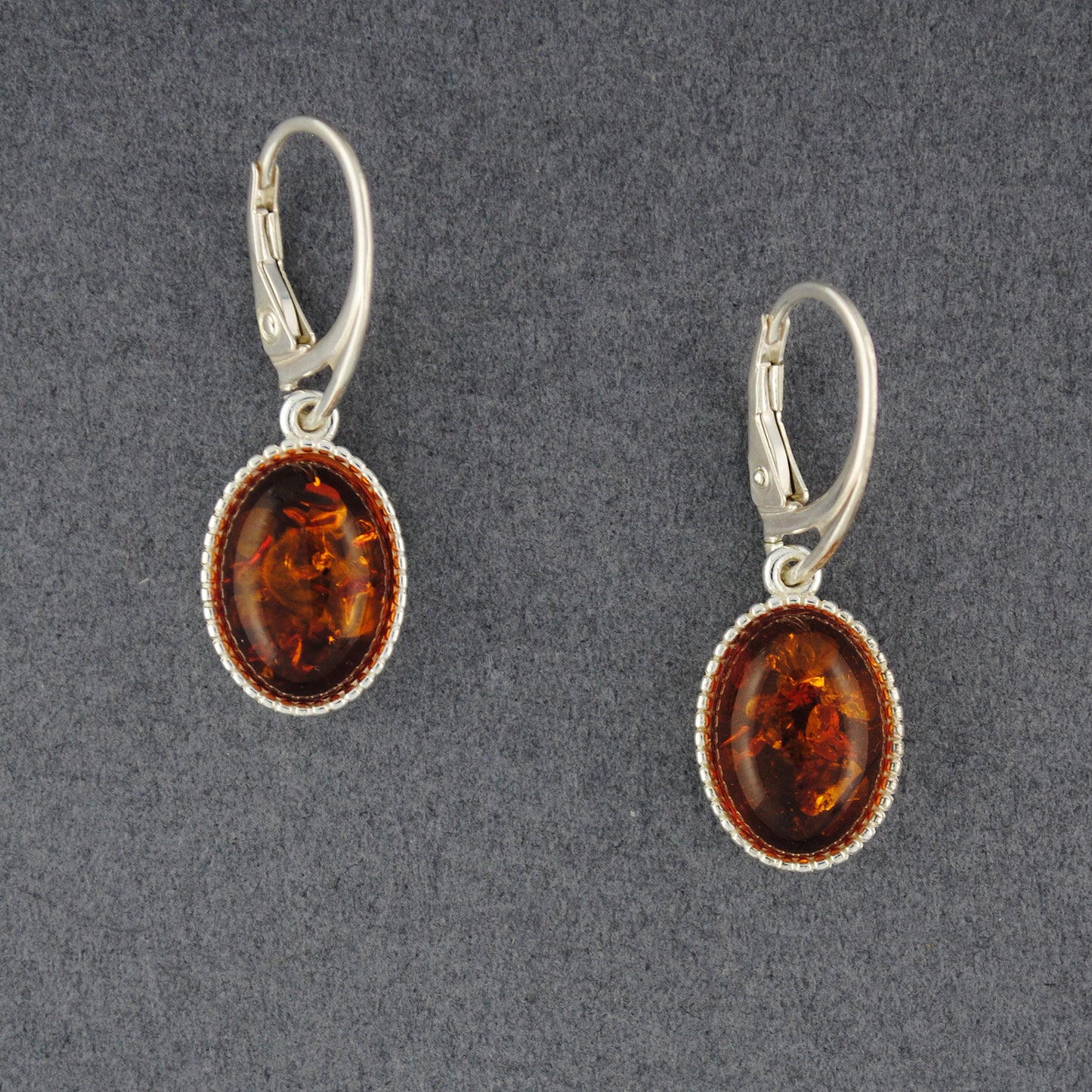 Amber Dotted Oval Earrings