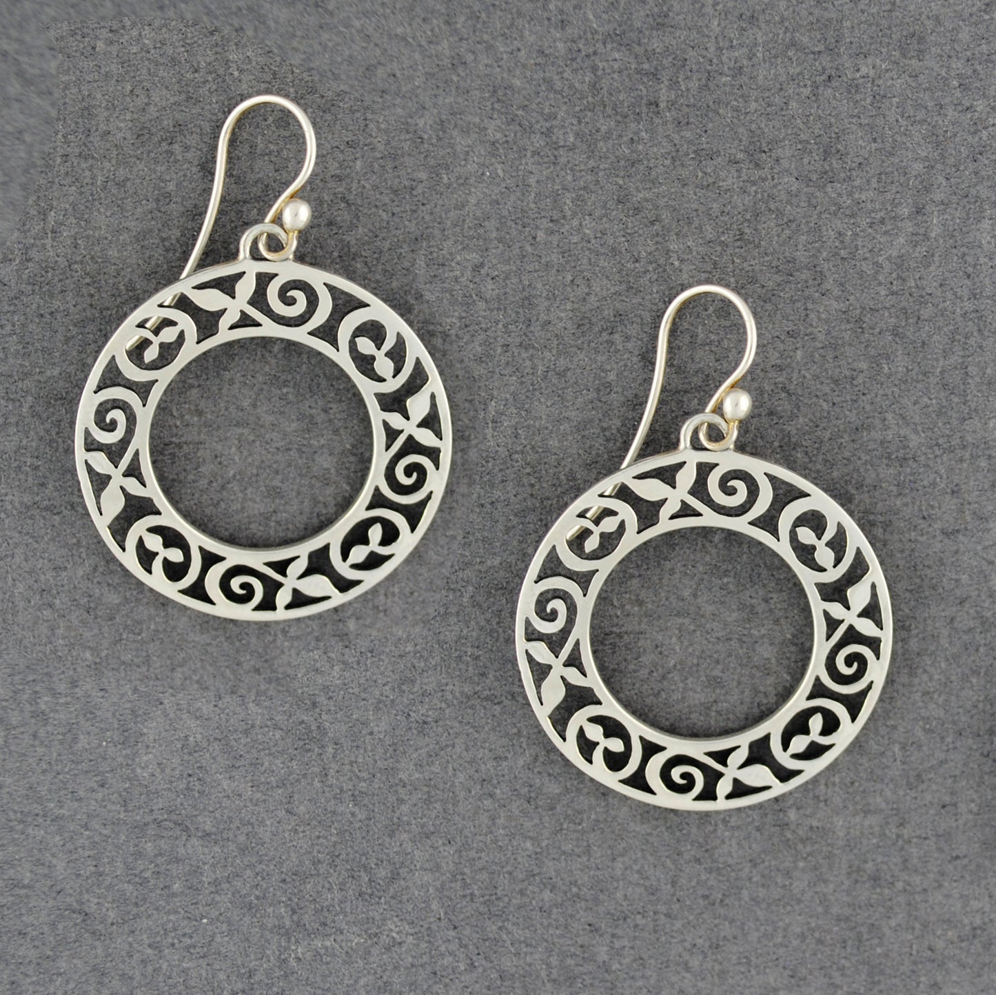 Large Circle Vine Earrings