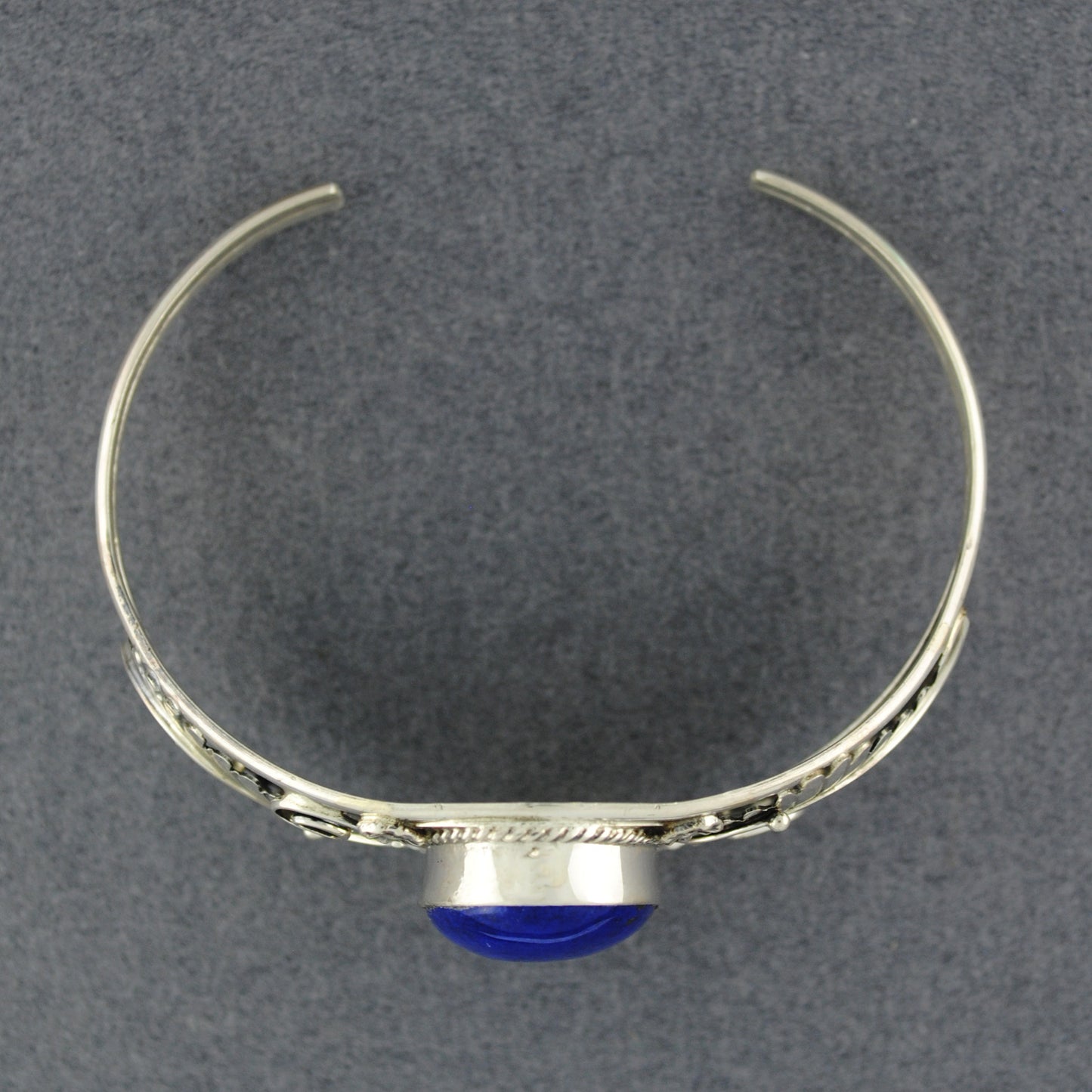 Sterling Silver Lapis Feathers & Furls Cuff Bracelet