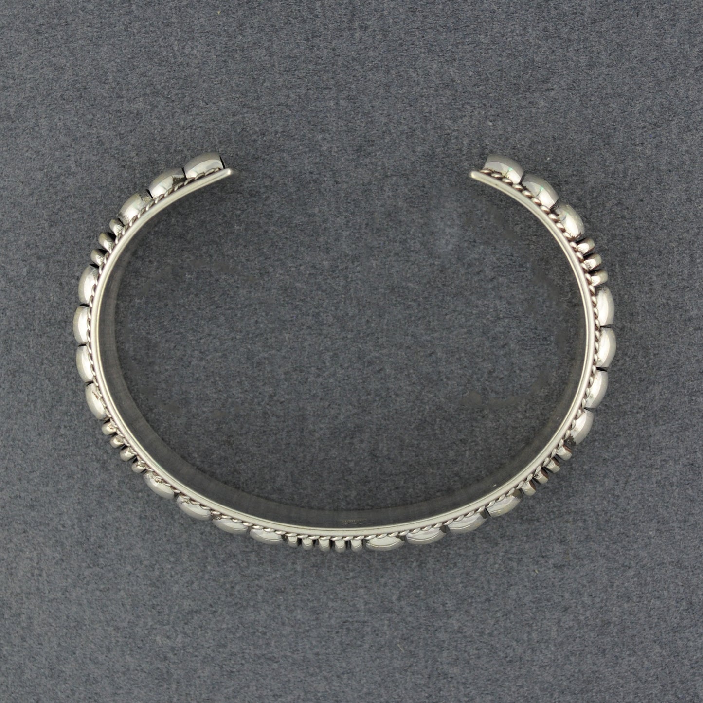 Sterling Silver Thin & Wide Ribbed Melon Cuff Bracelet