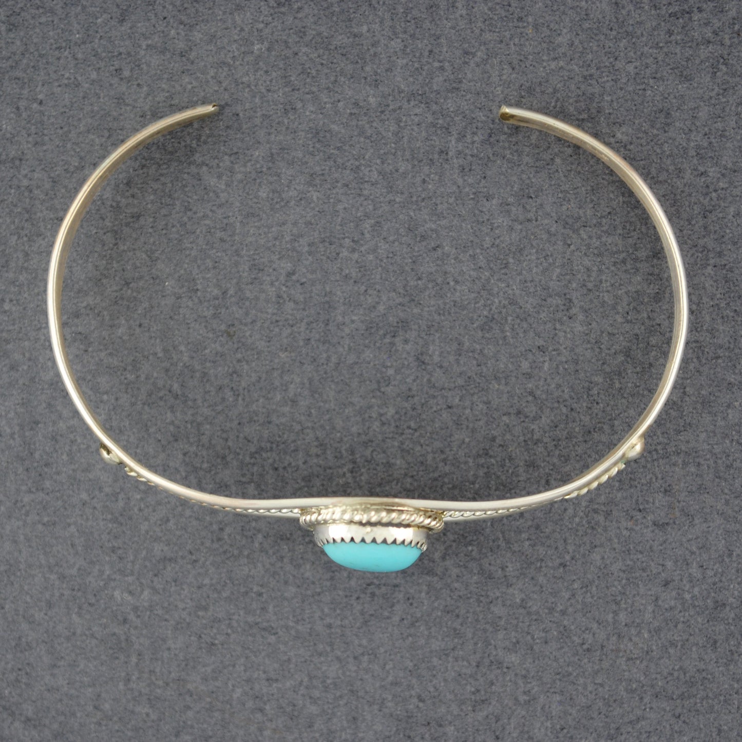 Sterling Silver Turquoise Twist Detailed Cuff Bracelet