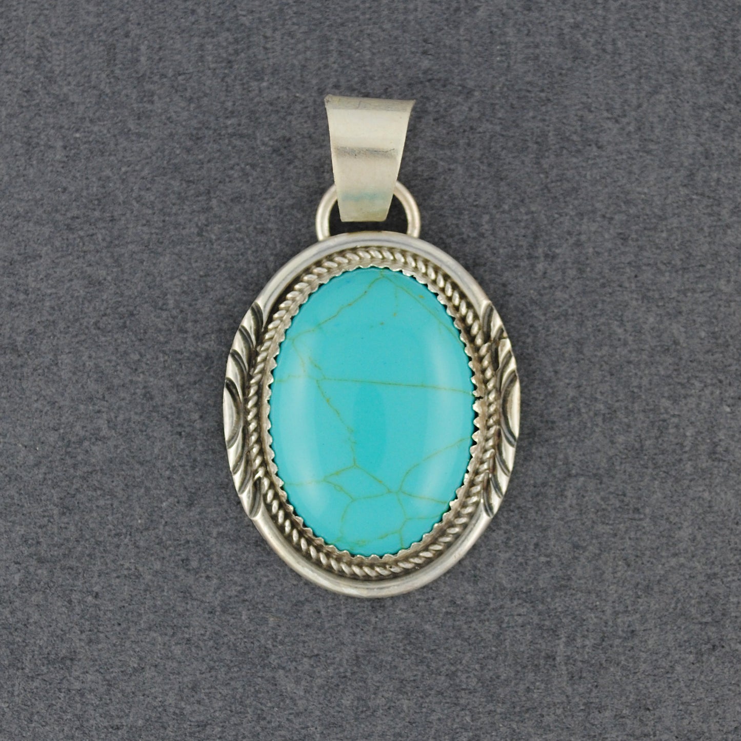 Sterling Silver Turquoise Oval Pendant