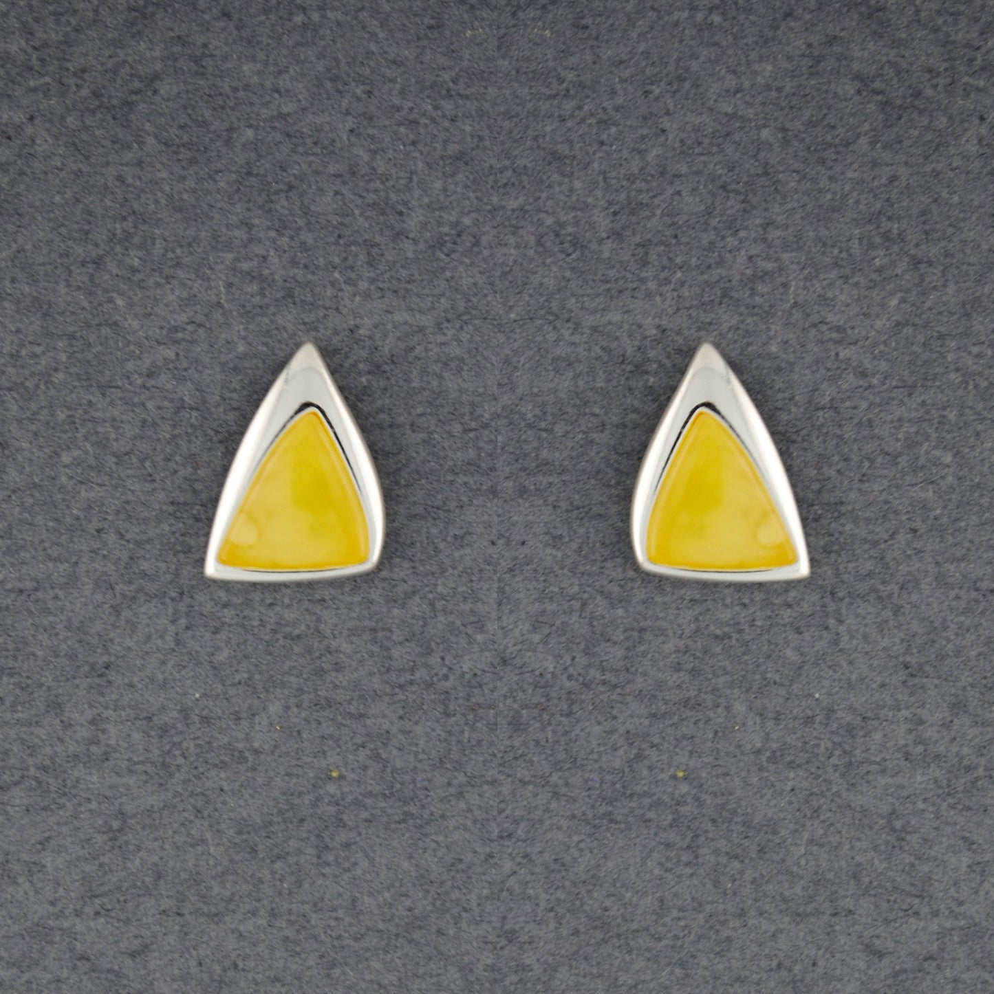 Butterscotch Amber Triangle Post Earrings