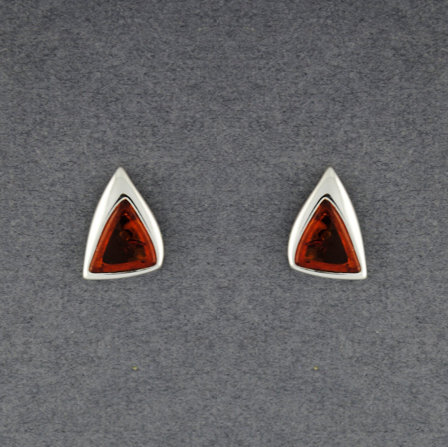 Amber Triangle Post Earrings