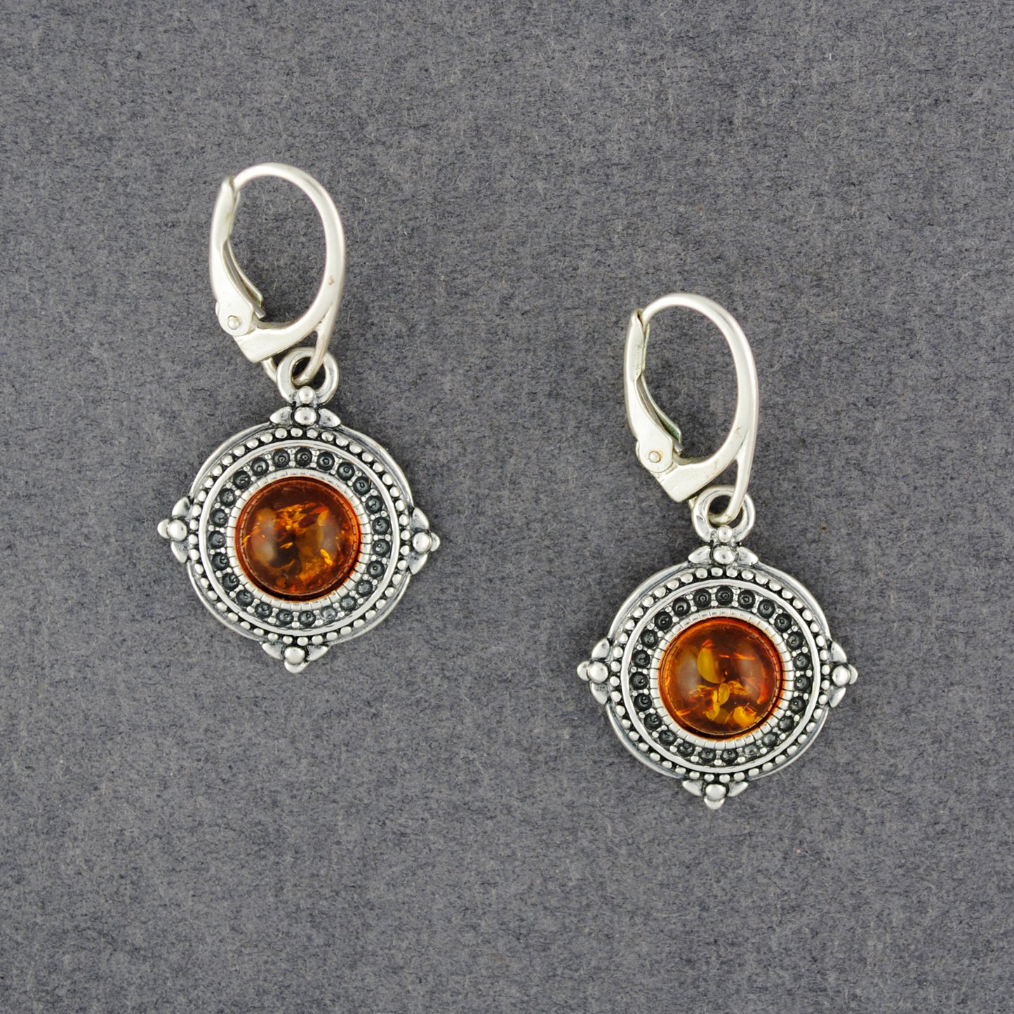Amber & Marcasite Art Deco Earrings