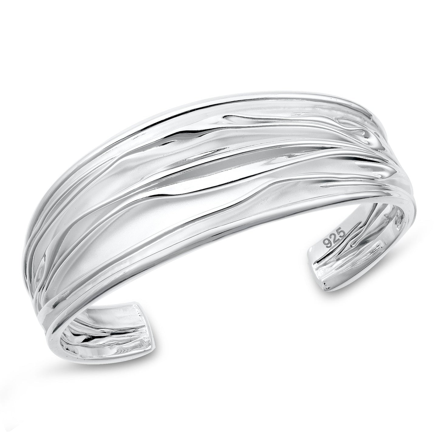Sterling Silver Fluid Wave Bracelet