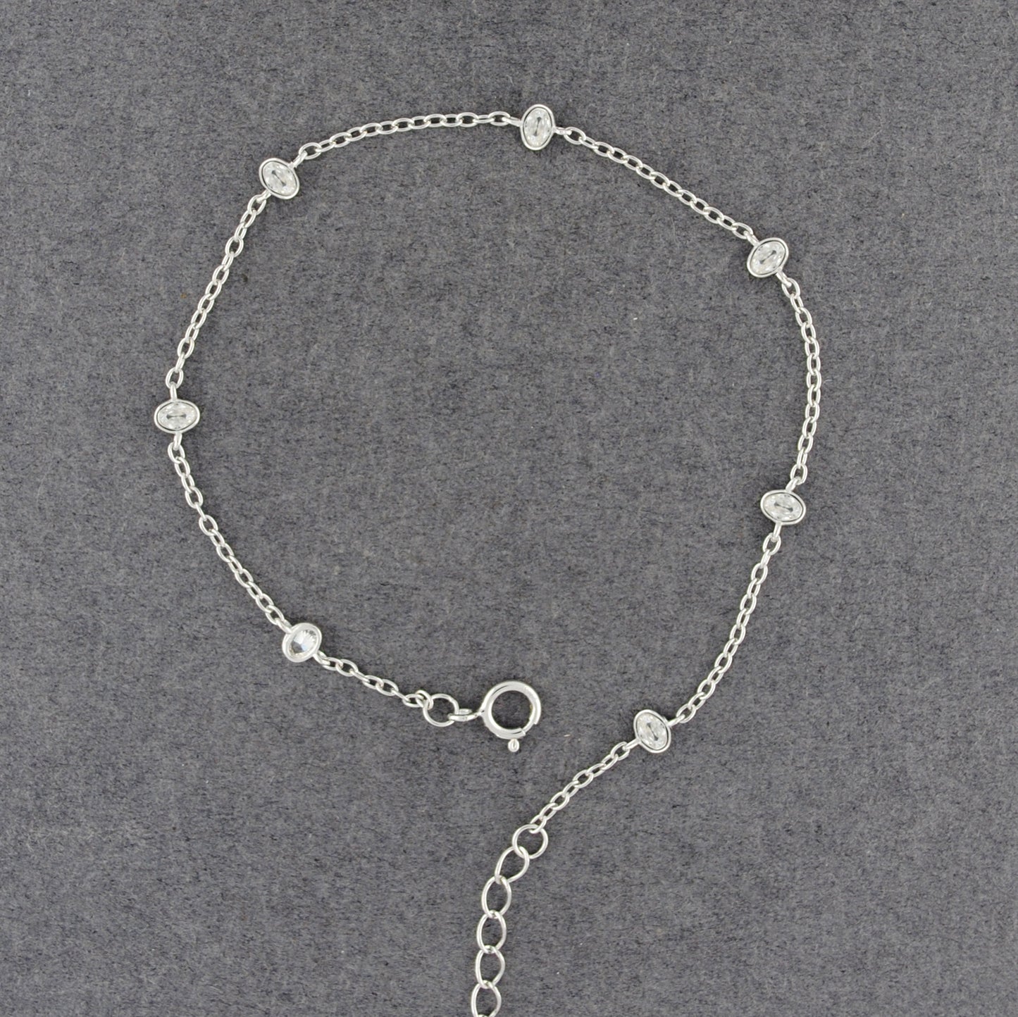Sterling Silver Oval CZ Bracelet