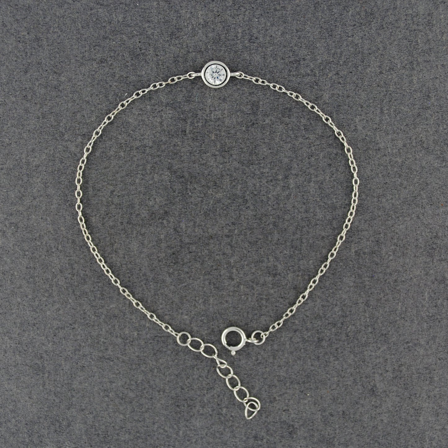 Sterling Silver CZ Solitaire Bracelet