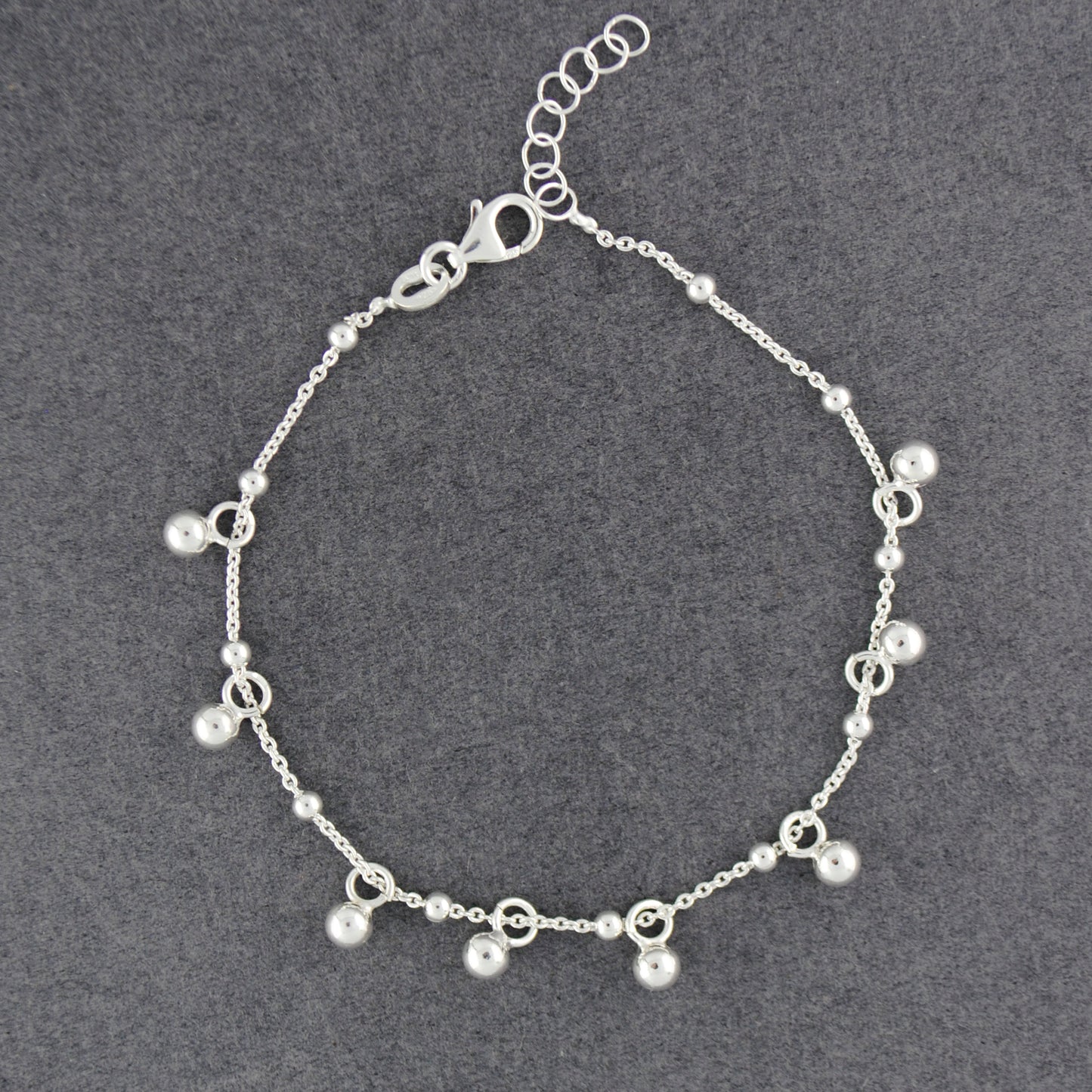 Sterling Silver Dangling Spheres Bracelet