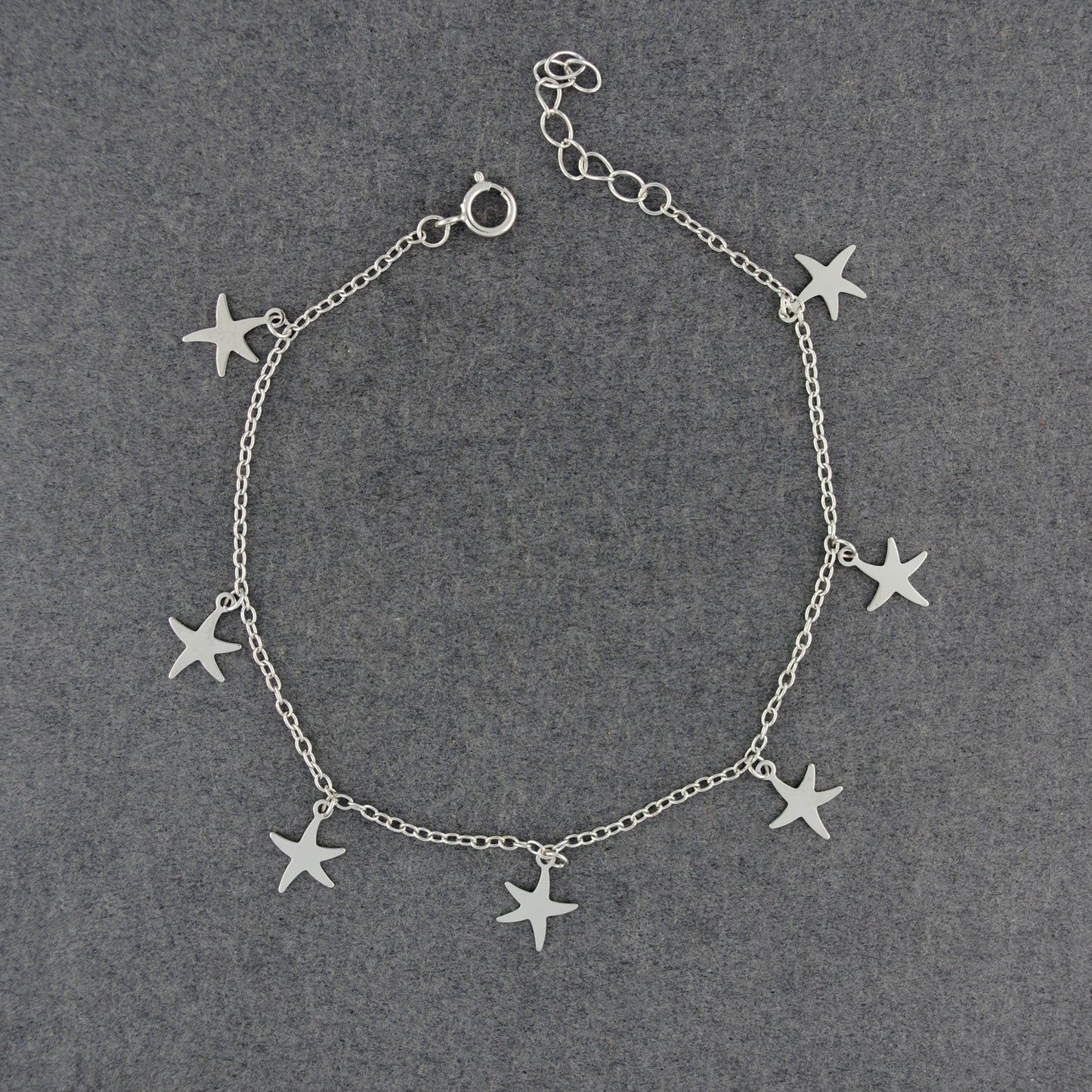 Sterling Silver Starfish Charm Bracelet