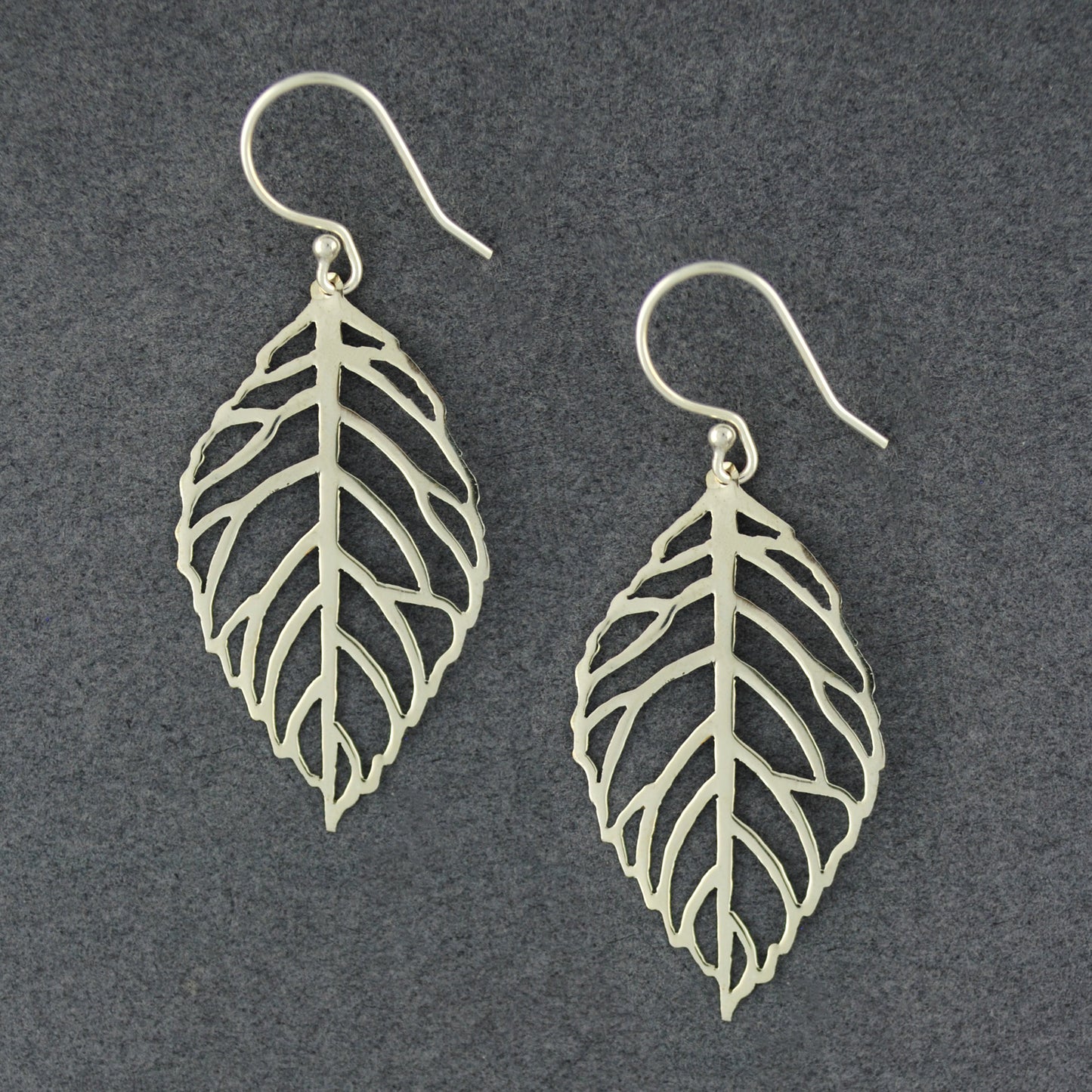 Sterling Silver Cutout Leaf Earrings