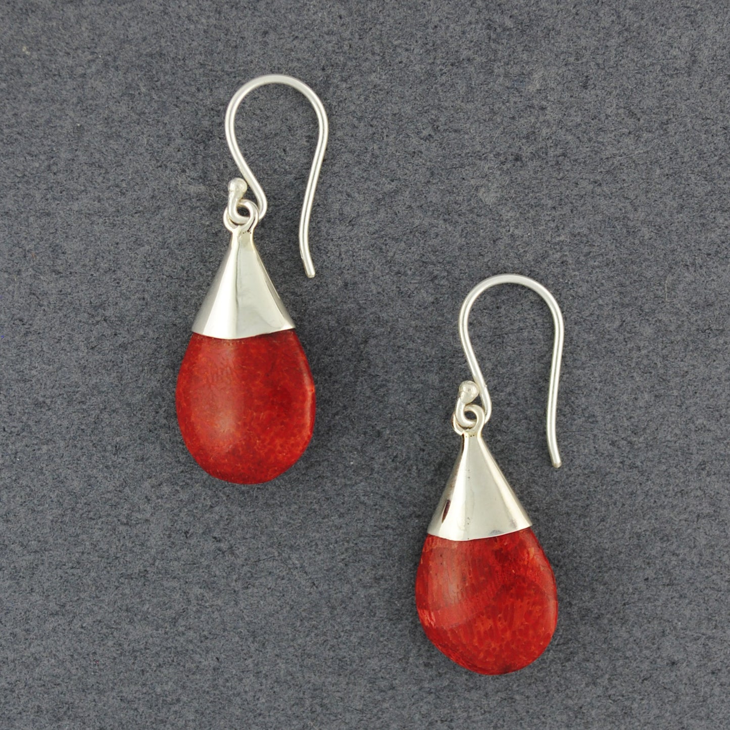 Coral Simple Teardrop Earrings