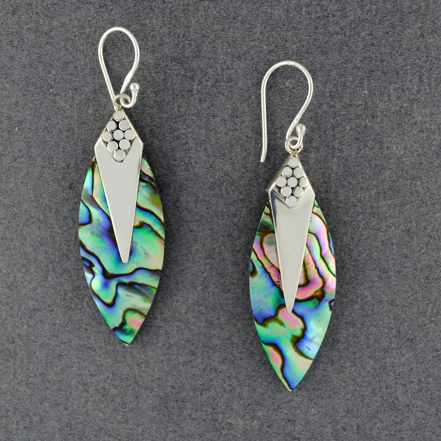 Abalone Pointed Oval Earrings