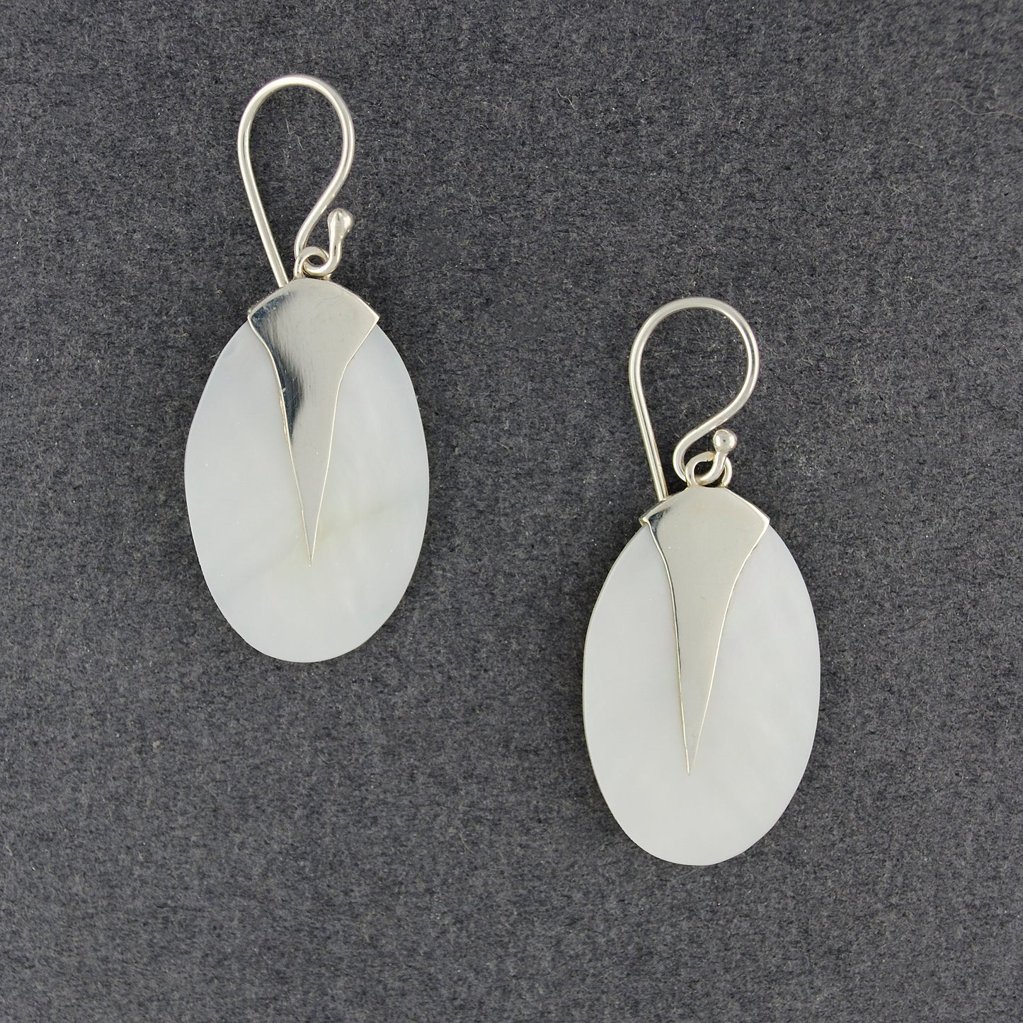 Mother of Pearl Pointed Oval Earrings