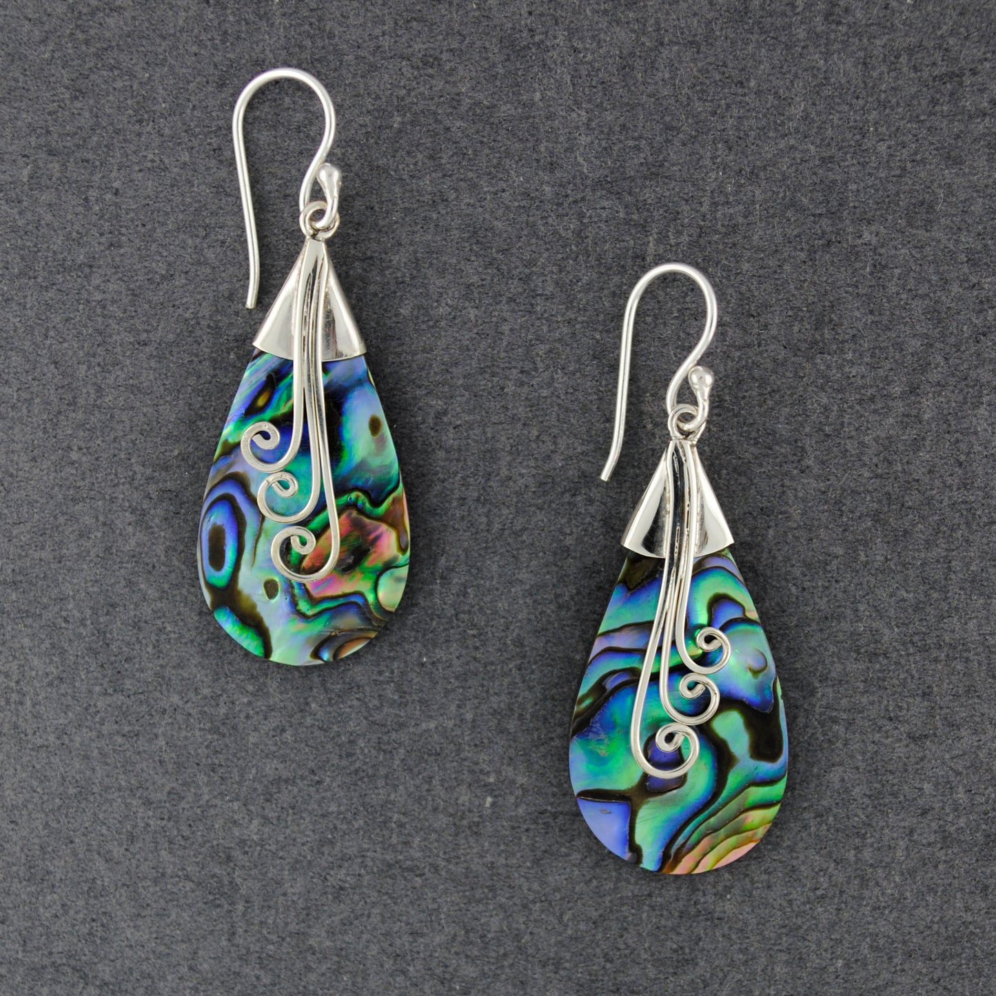 Abalone Triple Spiral Earrings