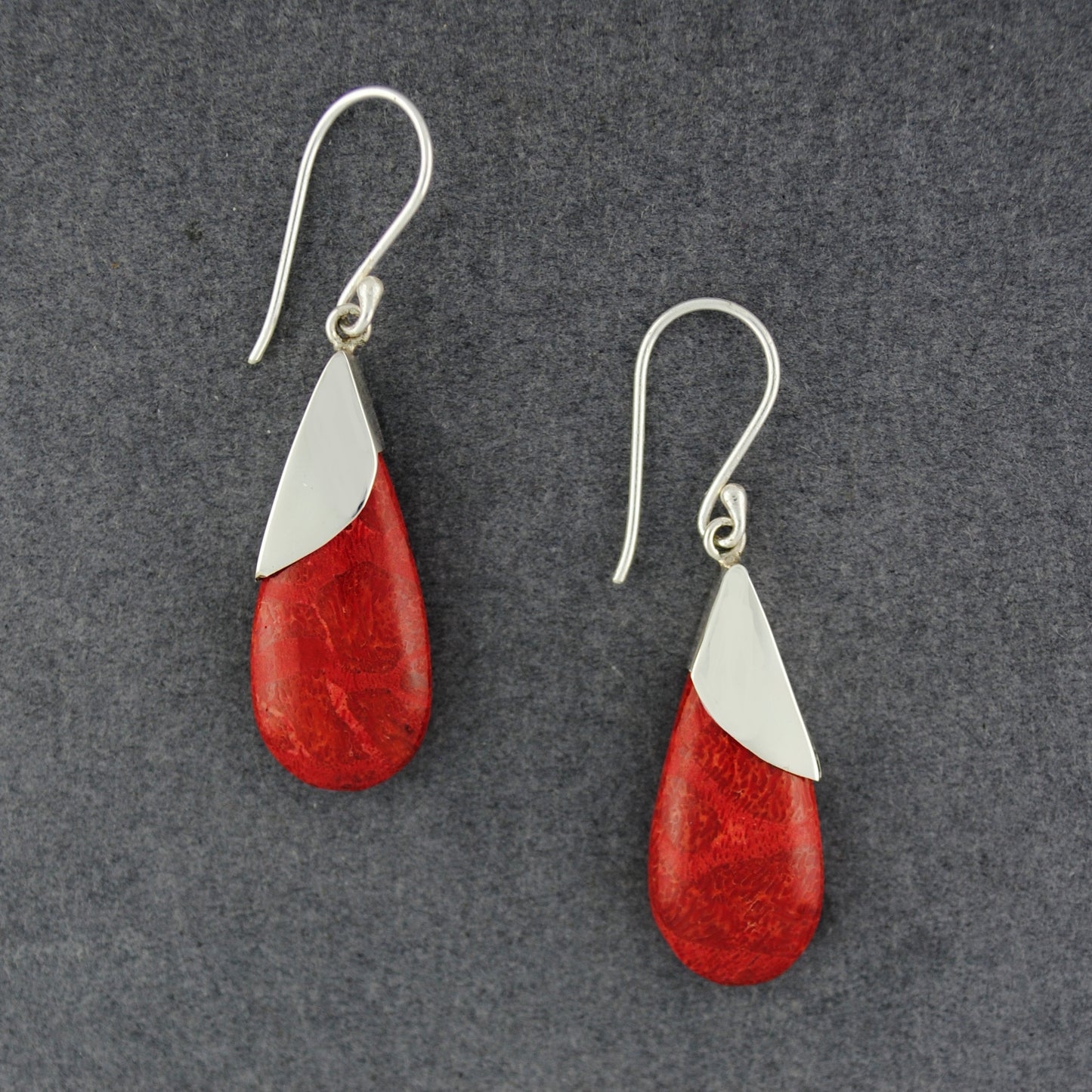 Coral Simple Teardrop Earrings