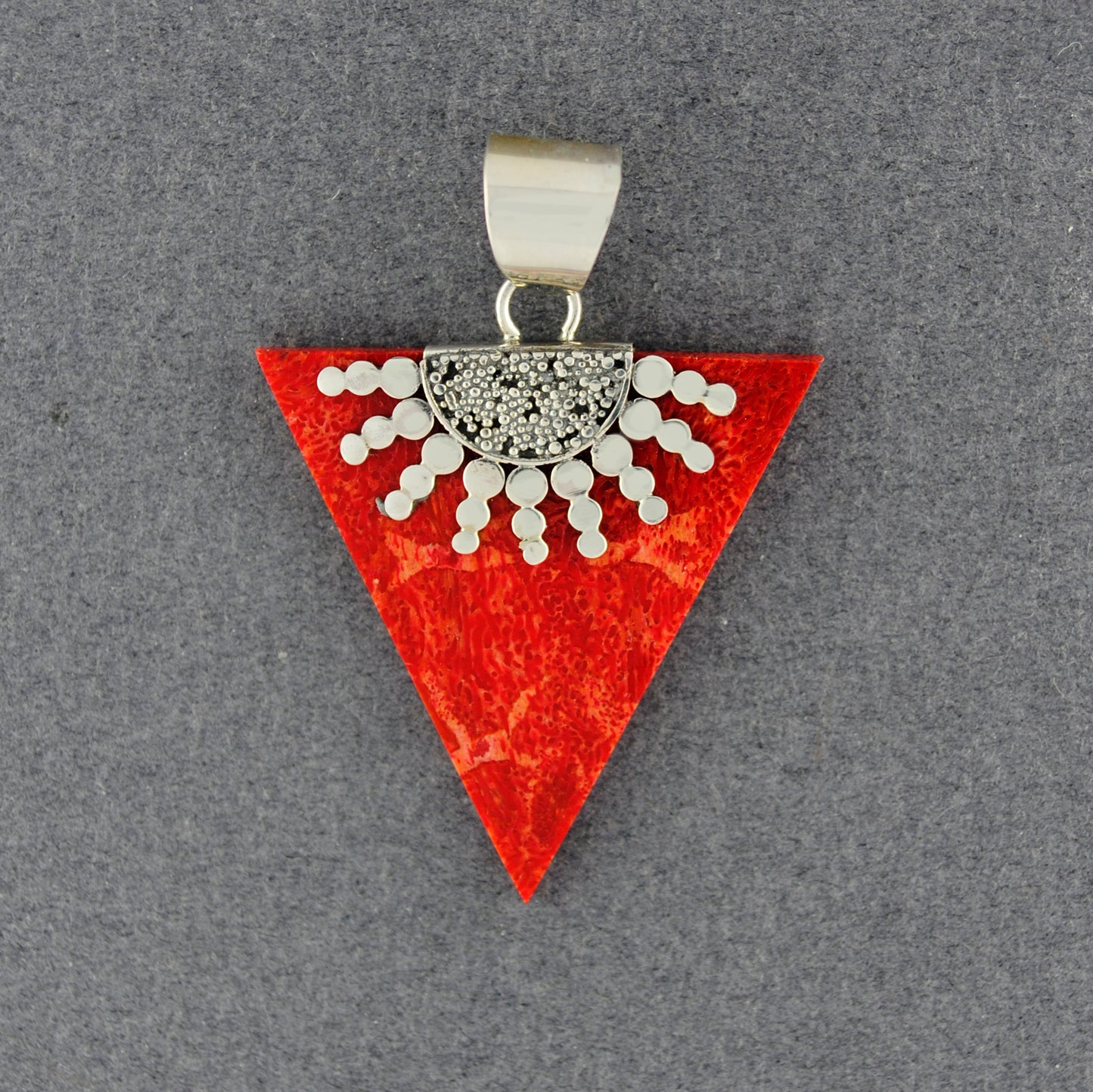 Coral Dotted Triangle Pendant