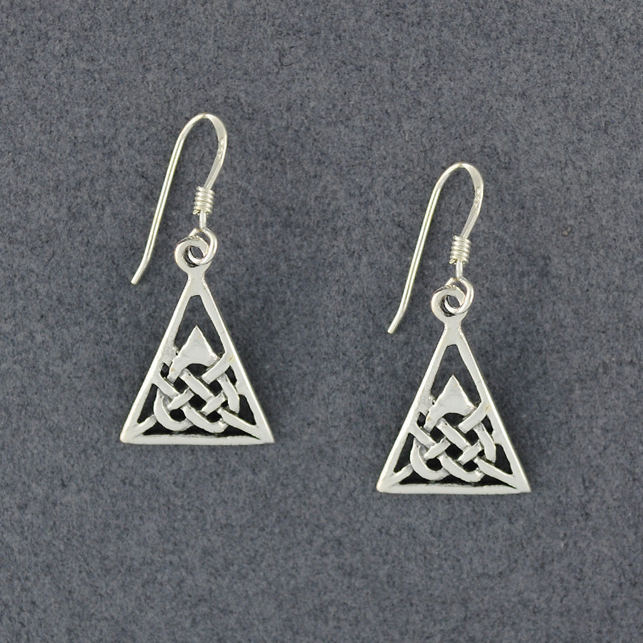 Sterling Silver Triangle Knot Earrings