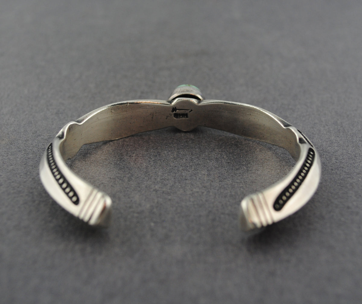 Turquoise Carinated Ingot Triangle Cuff Bracelet - Harry H Begay - Navajo