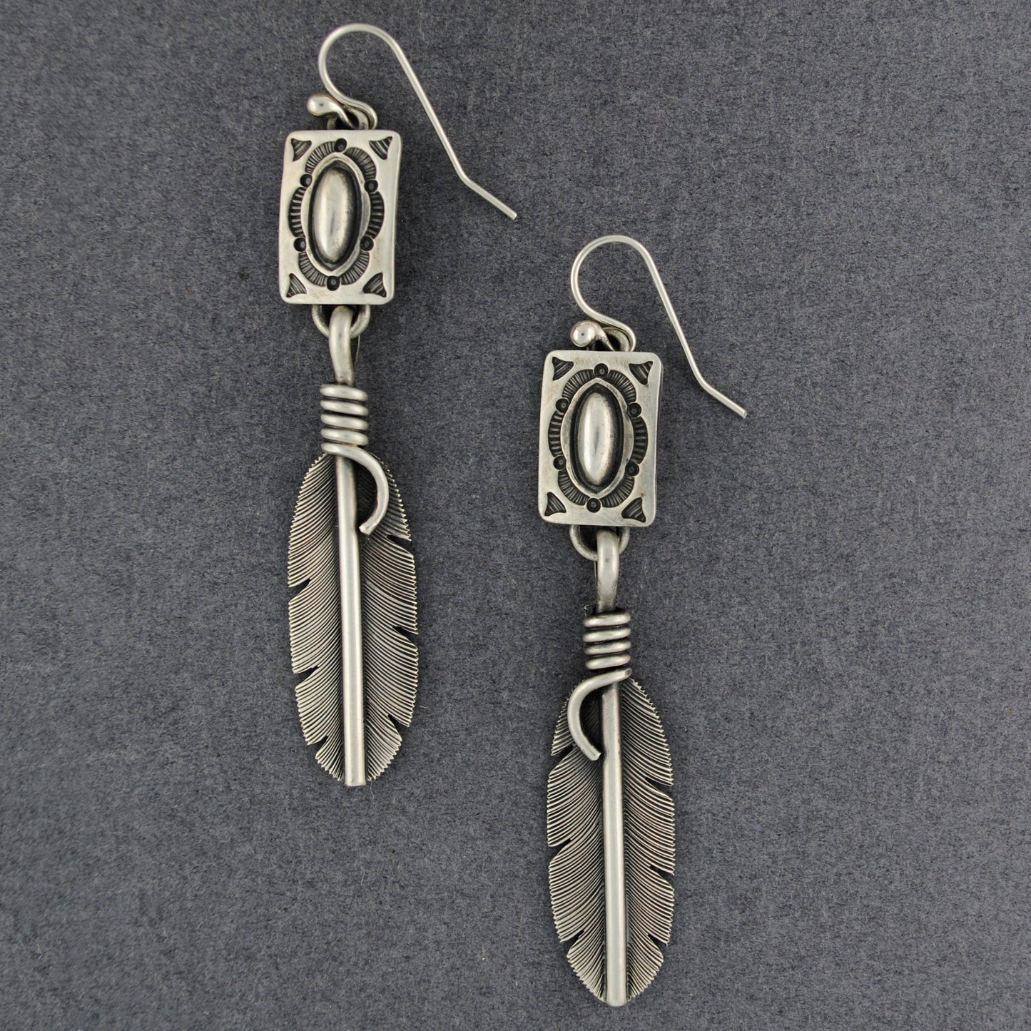 Elgin Tom Feather Earrings - Navajo