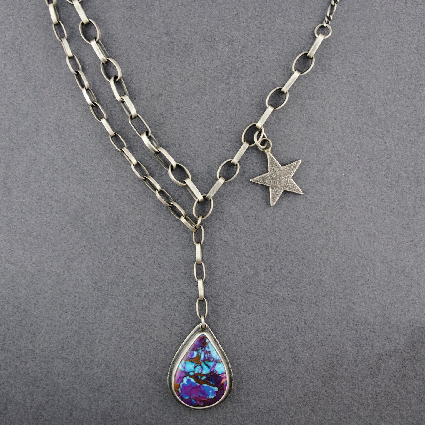 Mercury Orchid Royal Blossom Mohave Turquoise Necklace